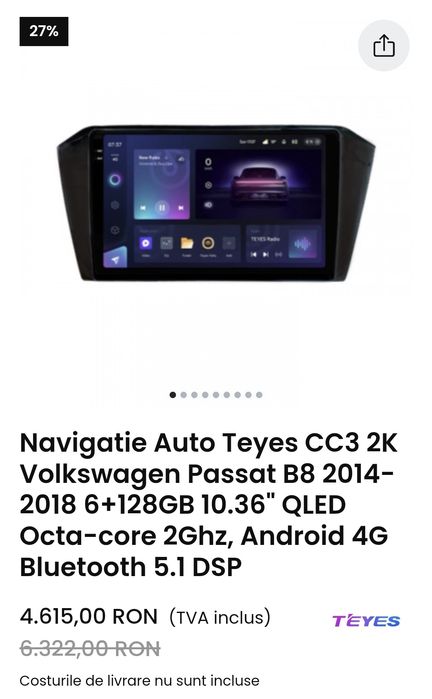 Navigatie Teyes cc3 2k 6gb RAM