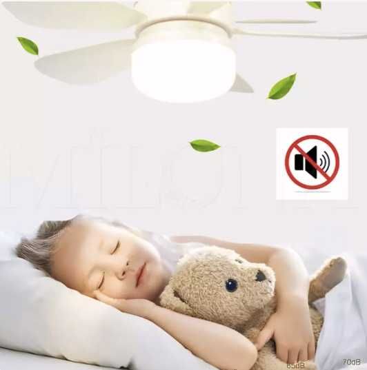 Ventilyatorli LED lyustra, pultli, 4 xil aylanish rejimi