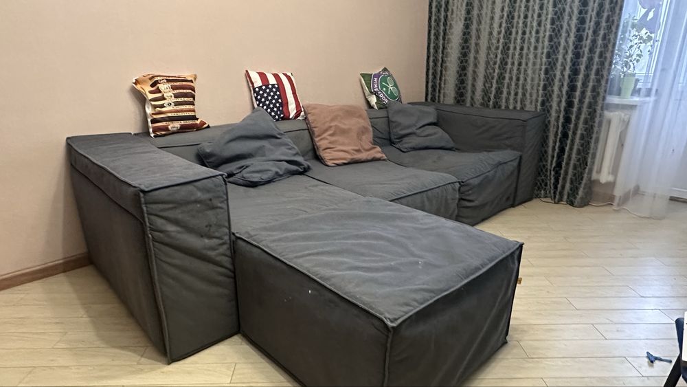 Продам диван 3 м + пуфик+ подушки=10 000 тенге