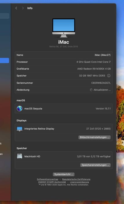 iMac 27 5k /32gb/3,12Tb, AMD 4Gb