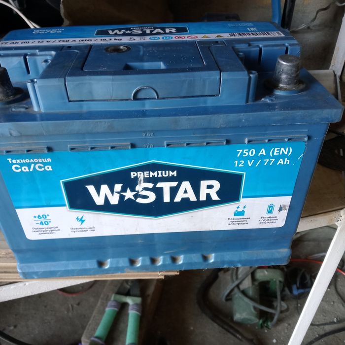 Аккумулятор 77 а.ч, пусковой ток 750 ампер