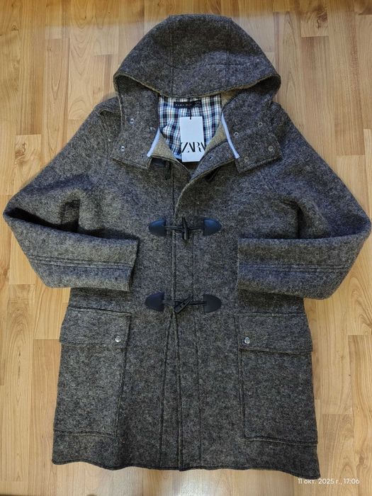 Пальто-дафлкот Zara (Испания),шерсть+кашемир,оригинал,новое,р-р 48