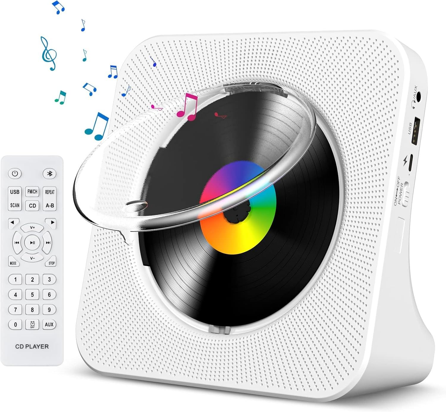 6в1 CD плеър + Bluetooth 5.0 HiFi високоговорител + FM радио + USB C