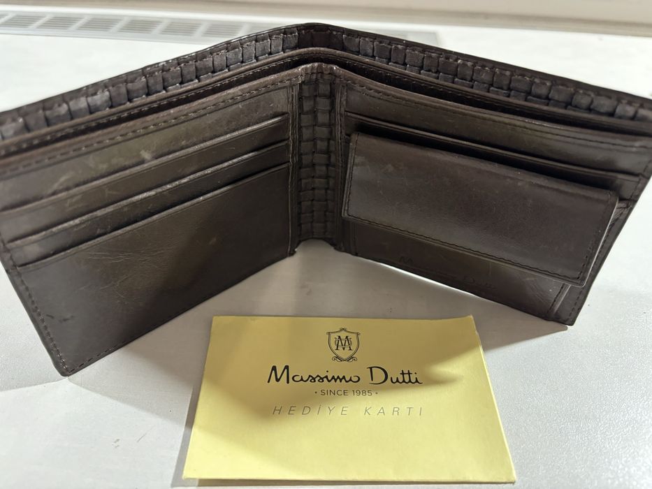 Продам новый кожаный портмоне коричневый оригенальный  massimo dutti,