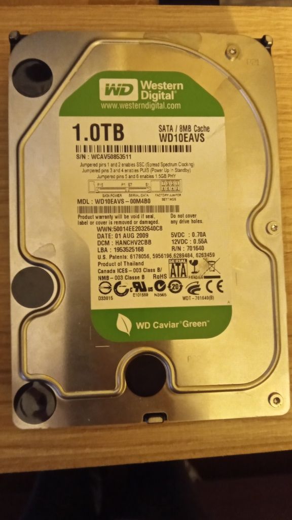 Хард дискa WD', 1TB, SATA2, 100% здраве, 40лв