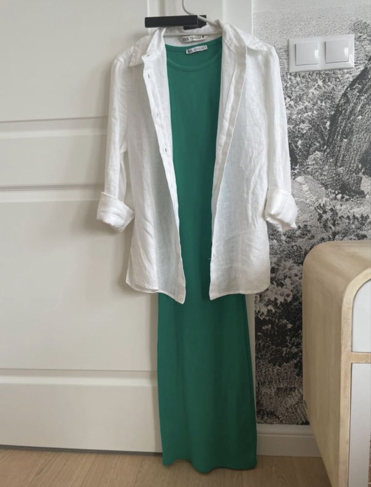 Rochie verde Zara midi, S