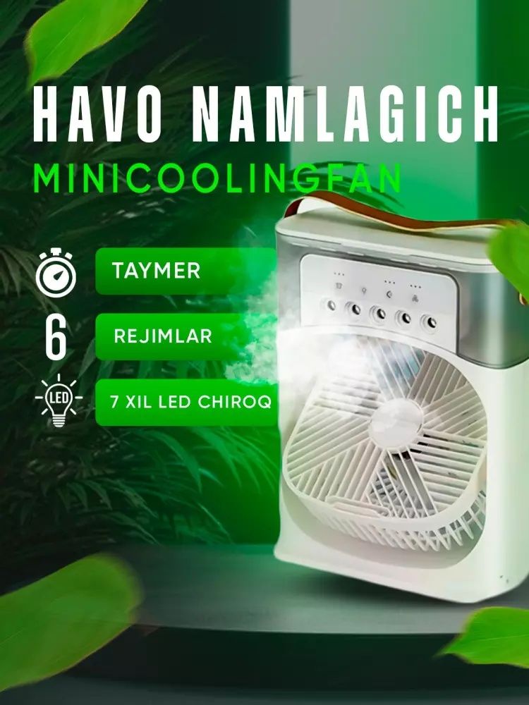 Mini ventelyator - havoni namlaydi - xona uchun