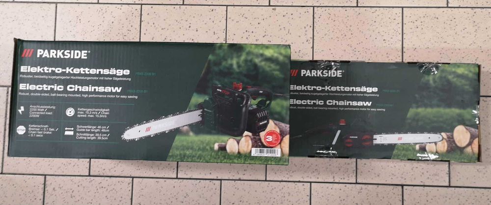 Drujbă cu lanț electrică Parkside 2200 W lamă 46 cm NOUĂ garanție