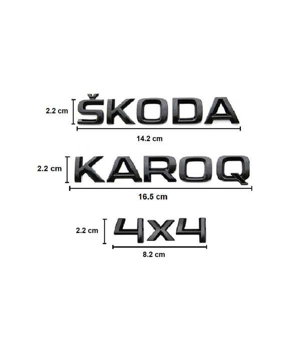 Set embleme SKODA KAROQ 4x4 / emblema stema sigla sticker inscriptii