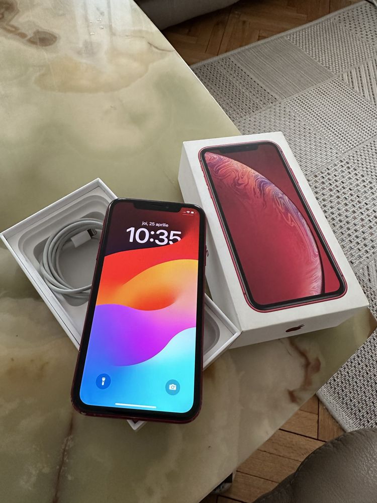 Iphone Xr red 64gb full box 81% baterie