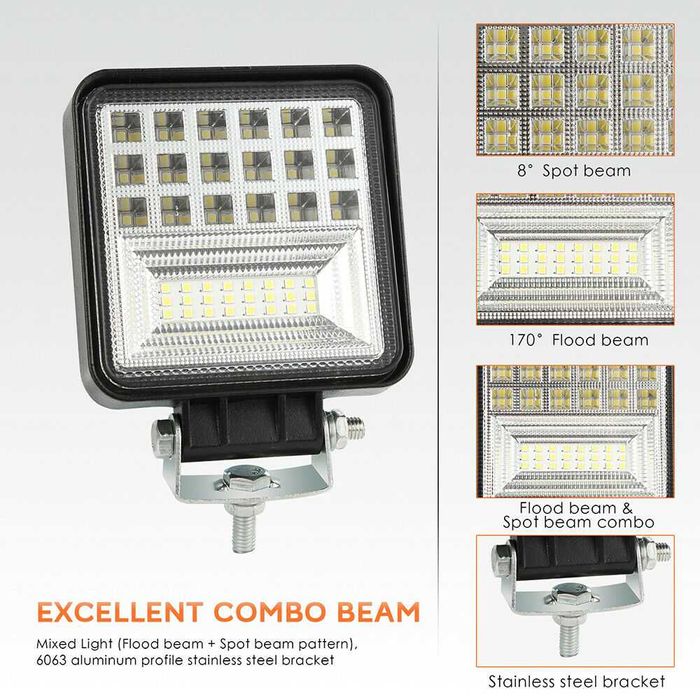 Диоден Фар Прожектор Халоген 126W 42 диода // 12-24V