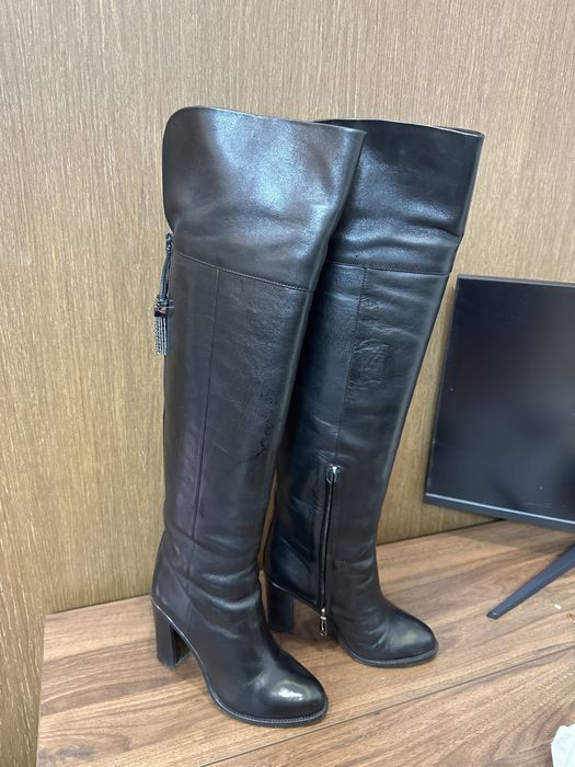 Сапоги кожаные ботфорты итальянские 36 размер