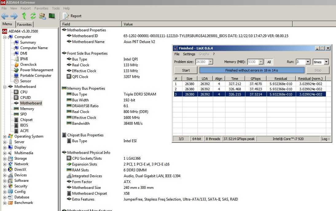 Asus P6T Deluxe V2 1366 X58// i7 920/Kingston Hyper X 3x4  DDR3 1600