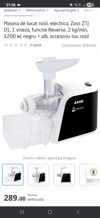 Masina de tocat rosii Zass