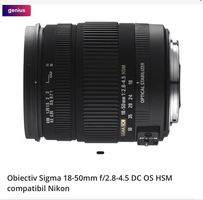 Obiectiv Foto Sigma 18-50 mm 2.8 HSM