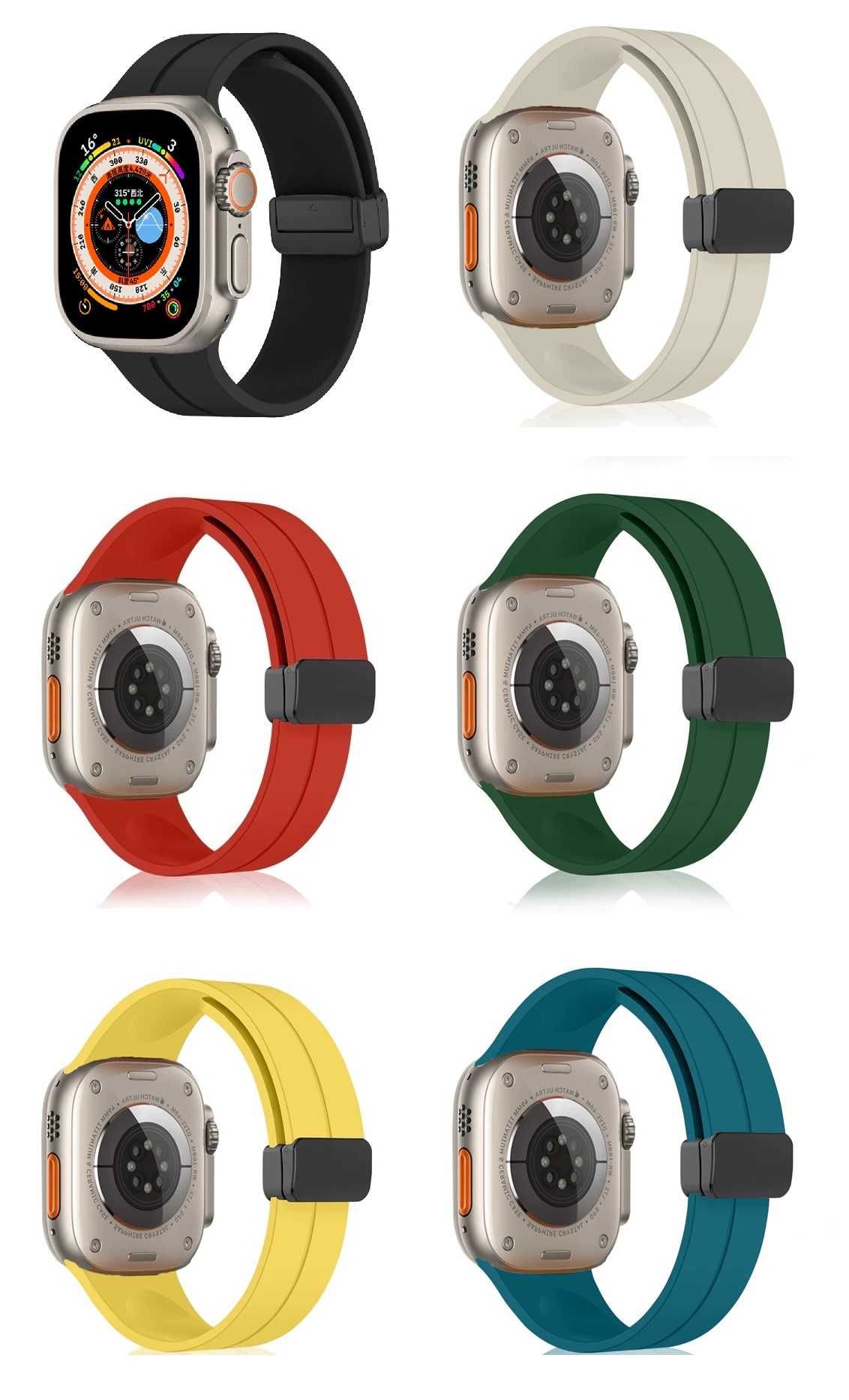 Apple Силиконови Каишки за Watch Ultra, SE, 8 7 6 5 4 3 2 1