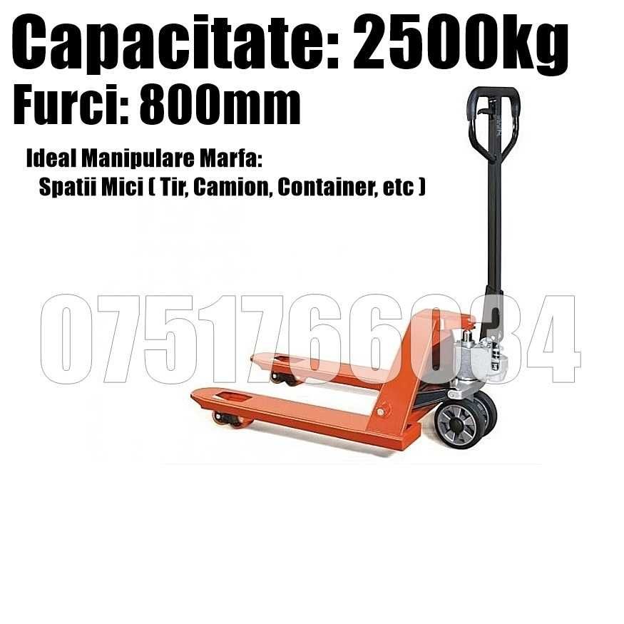 Transpalet Manual Furci 80 115 200 cm 2500 kg LIVRARE GRATUITA