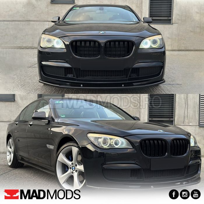 Set grile duble M BMW Seria 7 F01 F02 F03 F04 2008-2015, Negru Lucios