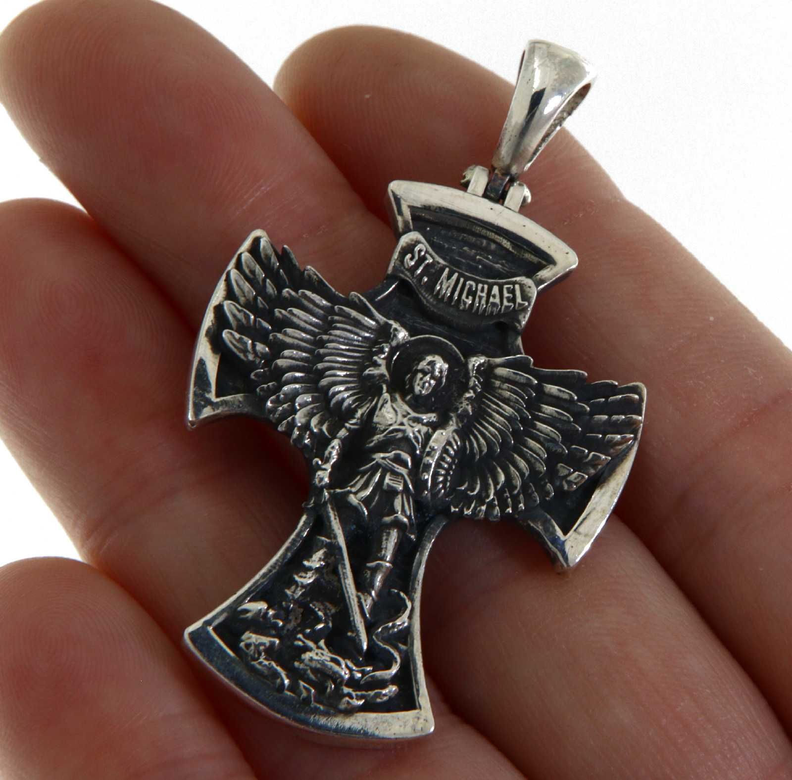 Pandantiv din argint 925 Cruce Arhanghelul Mihail - Scut Spiritual