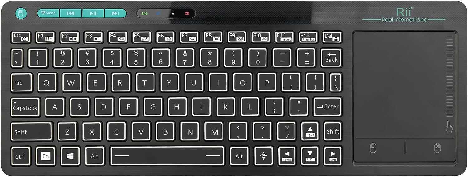 Rii RT518S Tastatură multimedia iluminare,Wireless Bluetooth,trackpad