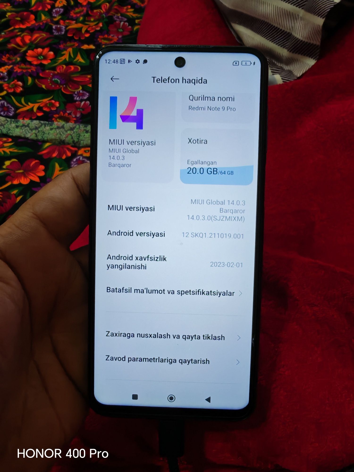 Redmi Note 9 Pro 6gb ram 64gb rom