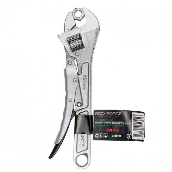 НЕМСКИ Френски Ключ Тип Чирак ROCKFORCE RF-614D250 250 мм + ЛЕД ФЕНЕР