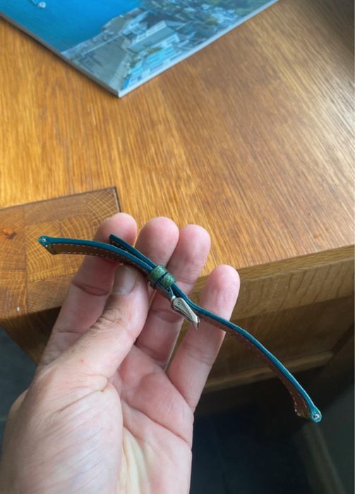 Curea pentru ceas din piele de strut lucrata in totalitate manual