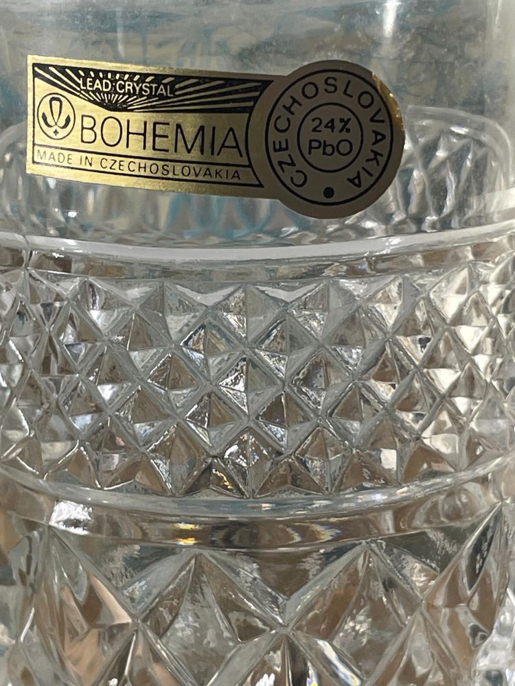 Set 6 pahare cristal Bohemia,vintage , nefolosite , Cehoslovacia