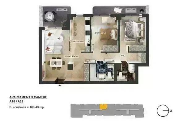 Apartament 3 camere, Pipera OMV, Comision 0%