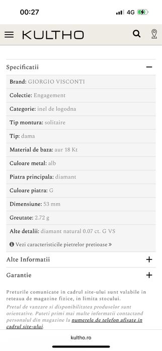 Inel de logodna Giorgio Visconti Engagement cu diamant