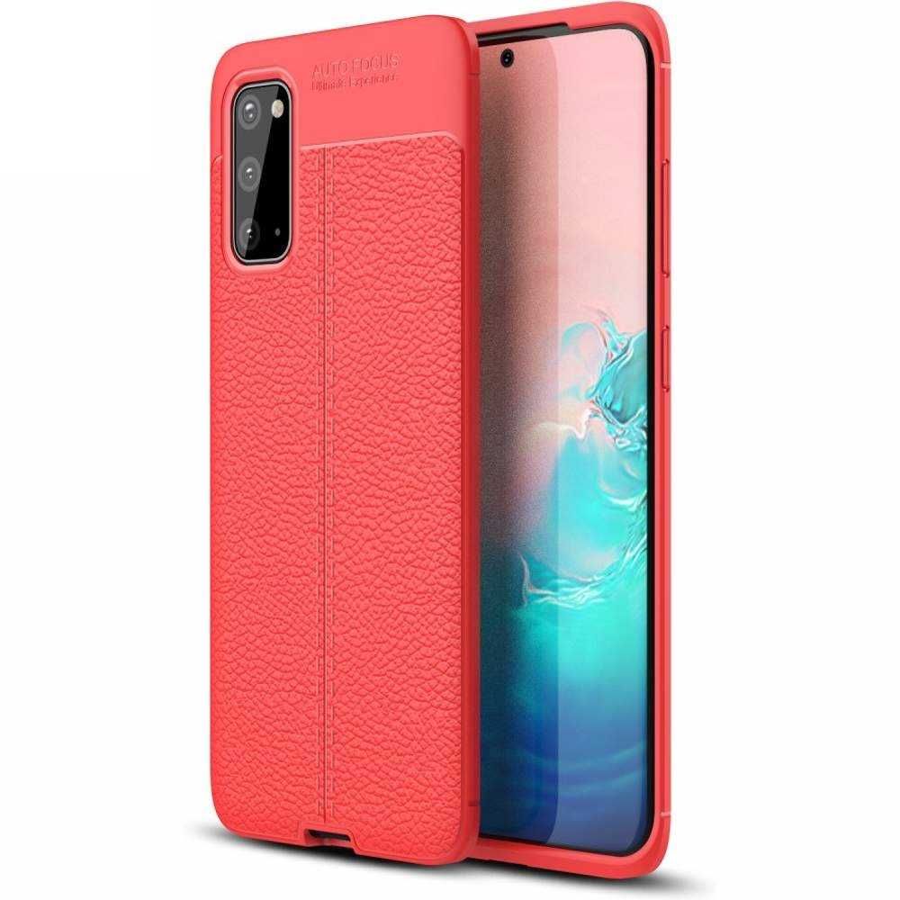 Husa Gel Carbon Piele +Folie SAMSUNG Galaxy S20 Plus FE S21 Ultra S10e