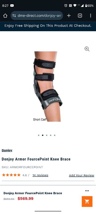 Orteza genunchi Donjoy Armor Fourcepoint