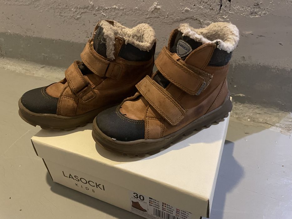 Детски зимни ботуши /естествена кожа/ с топла вълнена подплата