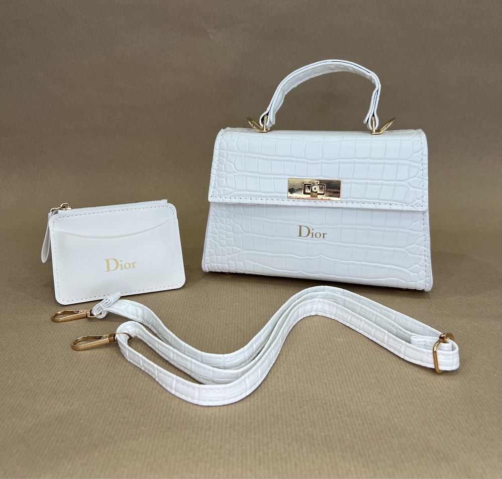 Премиум Комплект DIOR дамска кожена чанта + картодържател-портмоне