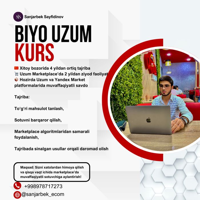 Uzum marketda 0 dan 2hafta ichida savdo qilishni orgataman
