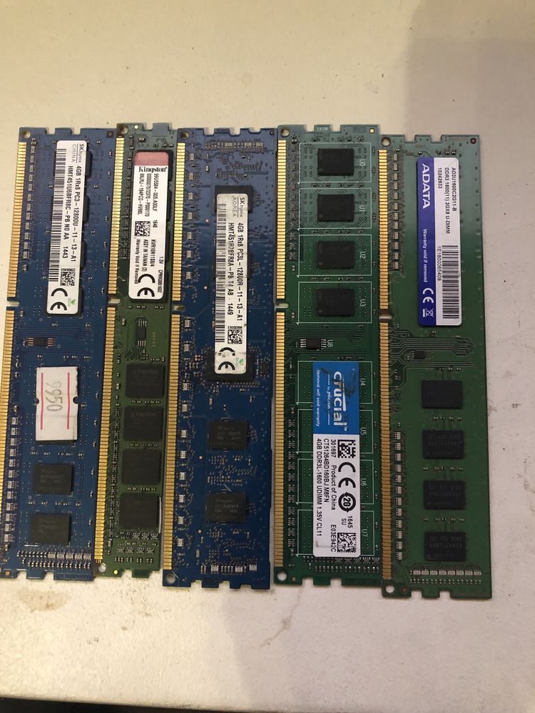 DDR3 оперативная память 4gb и 1gb