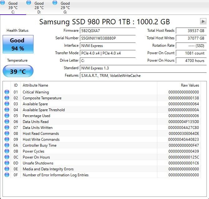 SSD 1TB M.2 Samsung 980 PRO