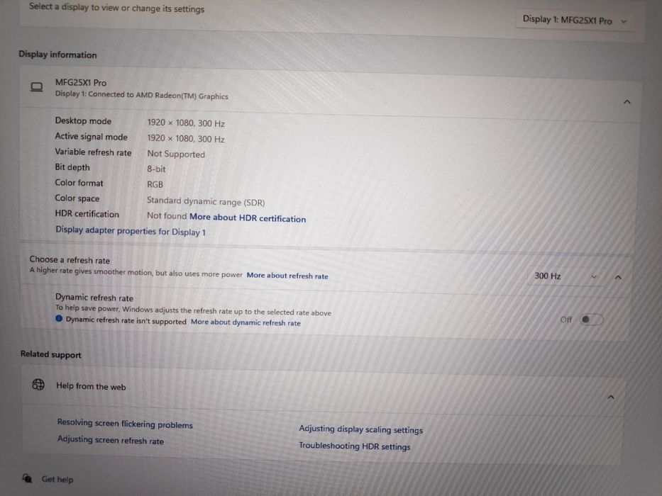 Monitor gaming Minifire MFG25X1 Pro - 24.5" - 300Hz - IPS - FHD 1080p