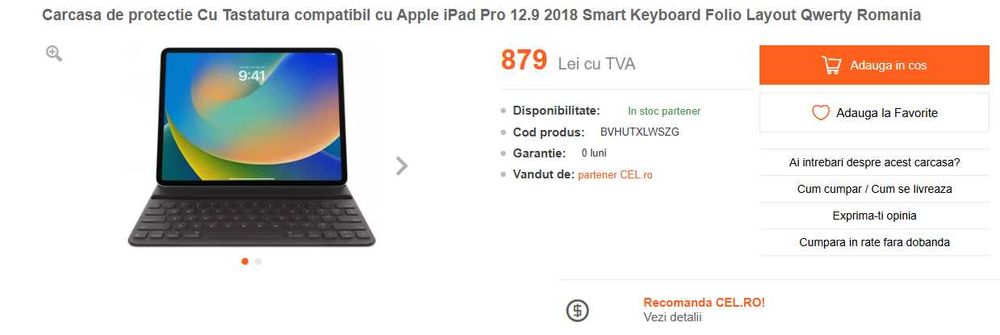 2018 Smart Keyboard Folio pentru Ipad Pro 12.9 Gen 3