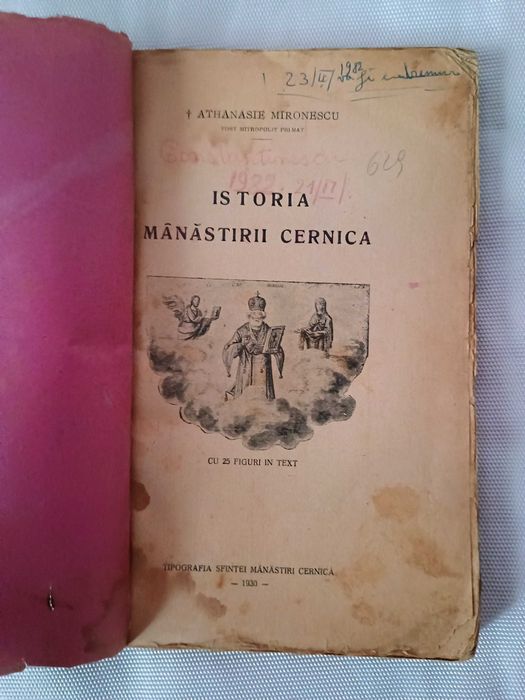 Istoria Manastirii Cernica- Athanasie Mironescu   Carte veche
