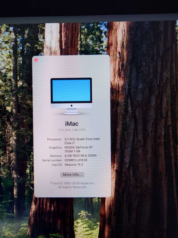 iMac core i7-3.1GHz/8GB RAM/256GB SSD/Nvidia GeForce GT 750m 1GB