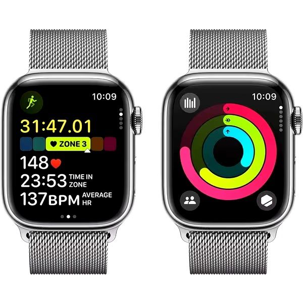 APPLE Watch Series 9, GPS + Cellular, 41mm Silver Stainless Steel Case