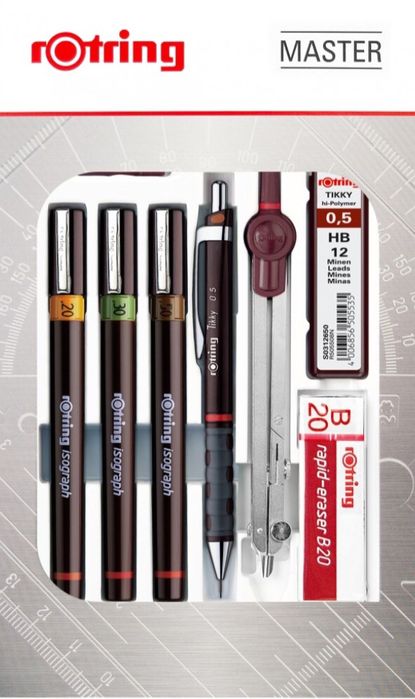 Чертежи Набор изографов ROTRING папка для чертежей. Германия. Новое.