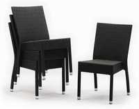 Плетени столове за закрито и открито 860X500X600 мм цвят въглен