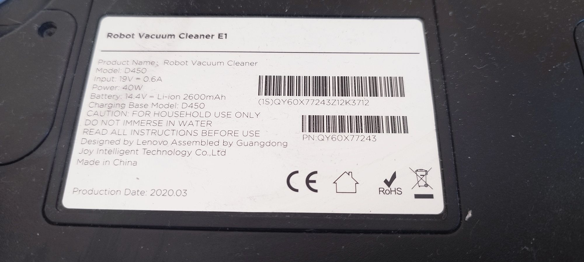 Lenovo robot vacuum cleaner e1