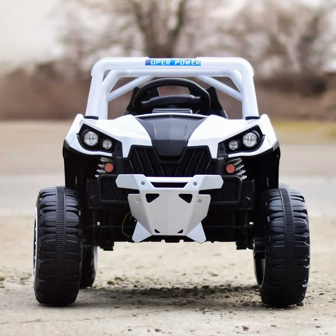 UTV electric Kinderauto RSR 4x 30w 12V cu roti moi, scaun tapitat Blue