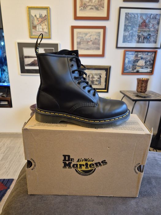 Ghete femei Dr Martens piele neagra mata