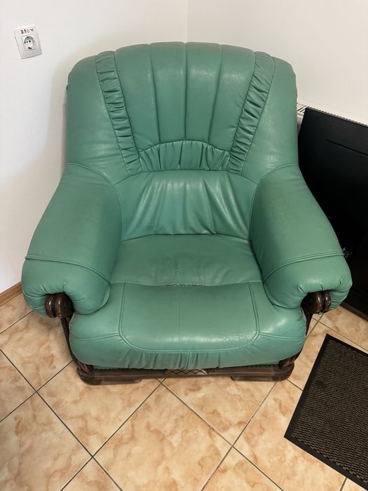 Fotolii vintage, piele , lemn masiv
