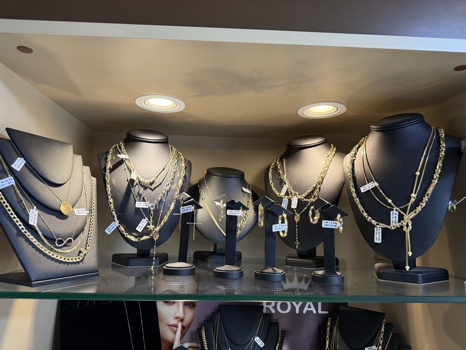 Bijuteria ROYAL: Bratara Lant  Inel Cercei  Aur 14K  dama barbat 585