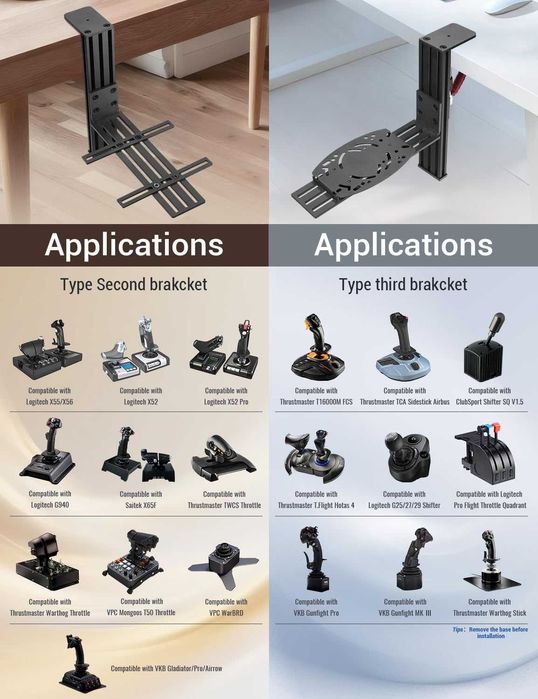 Комплект от 2 настолни стойки Hotas контролери за симулатори на полети